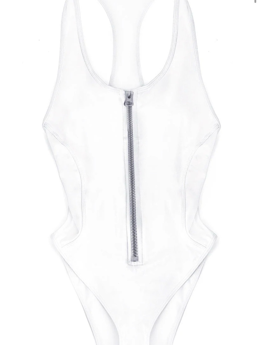 Front-Zip One-Piece Swimsuit in Vibrant Magenta - Picture 15 of 15